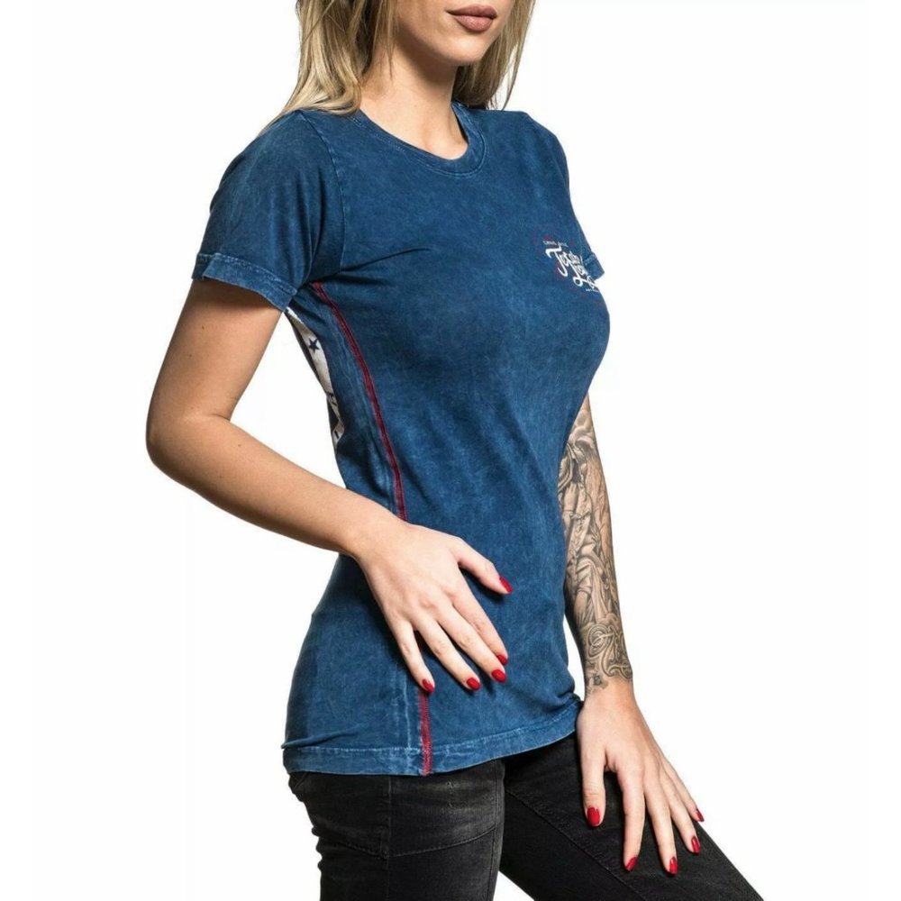 AFFLICTION Women's T-Shirt S/S CK TEXAS LEGEND Tee - Picture 2 of 9